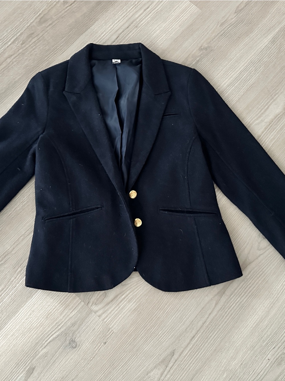 Women’s Navy Tailored Blazer with Gold Buttons